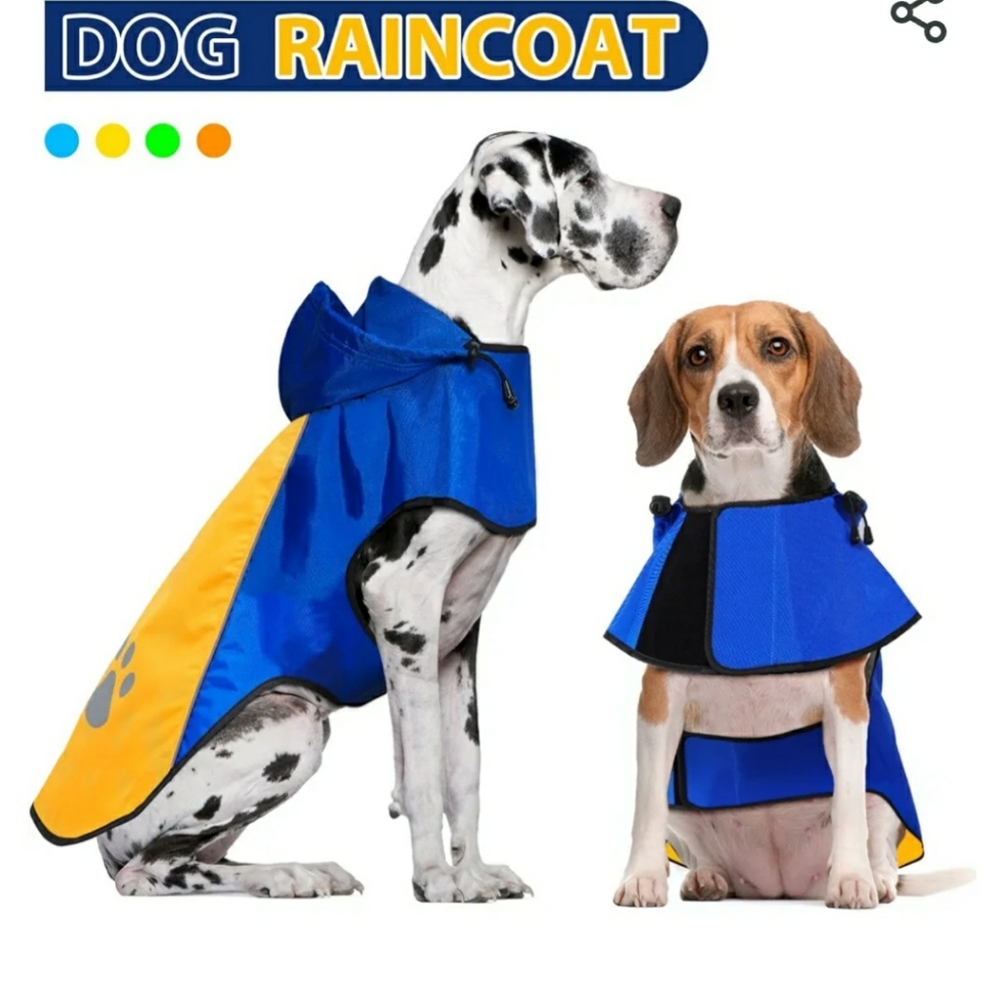 🔵 Dog 🐕  Raincoat New Sz L